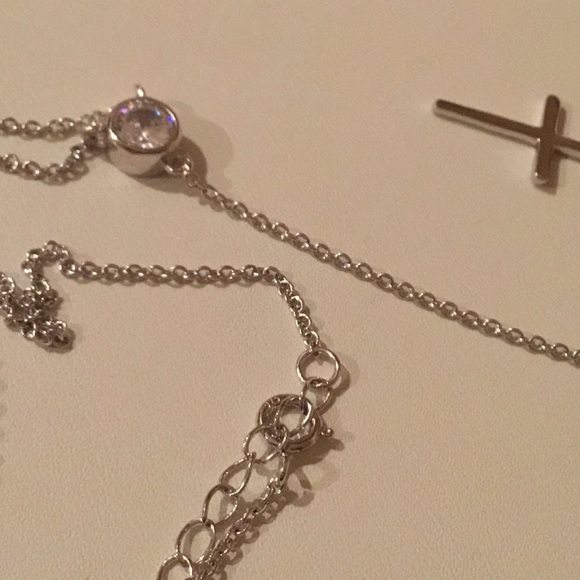 Sale $26 Firm! Sterling Silver Cross Drop Necklace - Picture 10 of 12